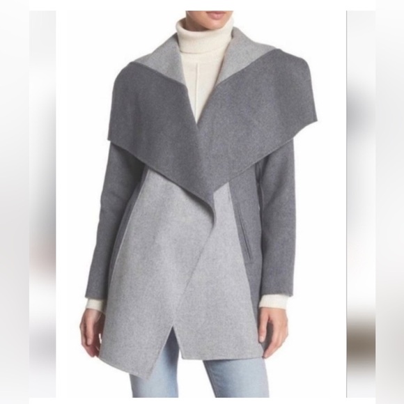 NWT DVF Wrap/Sweater/Coat- Lt&Dark Gray (S) - Picture 3 of 9